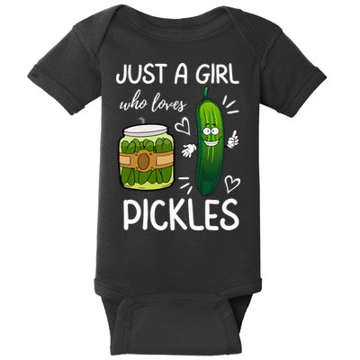 Just A Girl Who Loves Pickles Funny Vegetarian Vegan Pickle Lovers Baby Bodysuit
