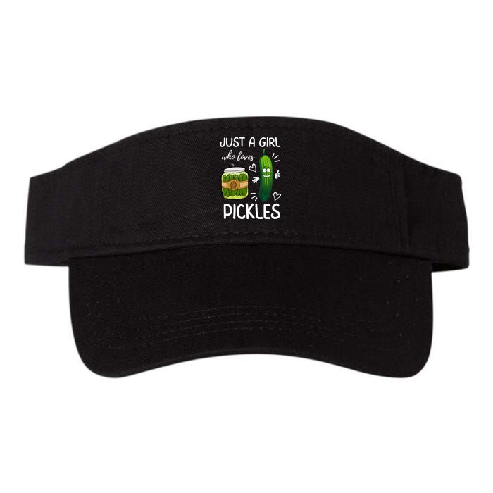 Just A Girl Who Loves Pickles Funny Vegetarian Vegan Pickle Lovers Valucap Bio-Washed Visor