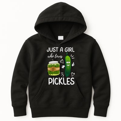 Just A Girl Who Loves Pickles Funny Vegetarian Vegan Pickle Lovers Kids Hoodie