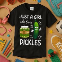 Just A Girl Who Loves Pickles Funny Vegetarian Vegan Pickle Lovers Kids T-Shirt