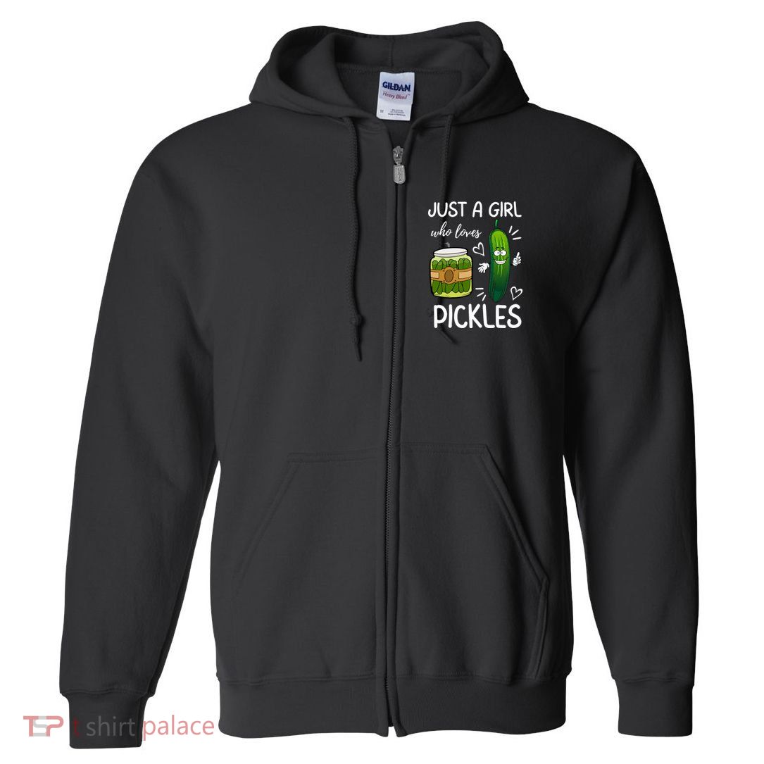 Just A Girl Who Loves Pickles Funny Vegetarian Vegan Pickle Lovers Full Zip Hoodie