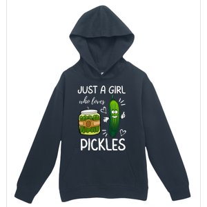 Just A Girl Who Loves Pickles Funny Vegetarian Vegan Pickle Lovers Urban Pullover Hoodie