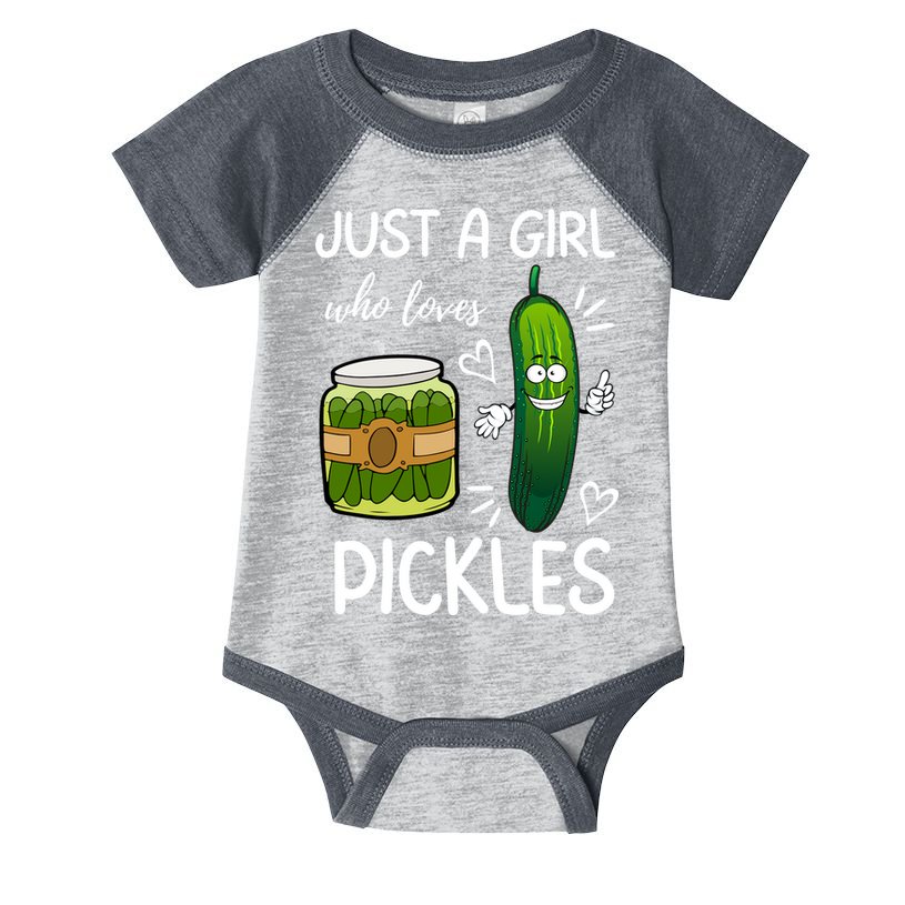 Just A Girl Who Loves Pickles Funny Vegetarian Vegan Pickle Lovers Infant Baby Jersey Bodysuit