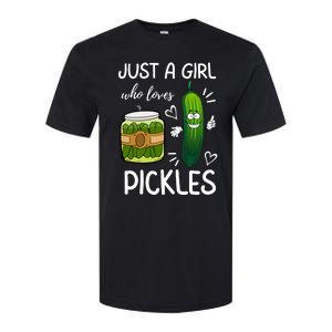 Just A Girl Who Loves Pickles Funny Vegetarian Vegan Pickle Lovers Softstyle CVC T-Shirt