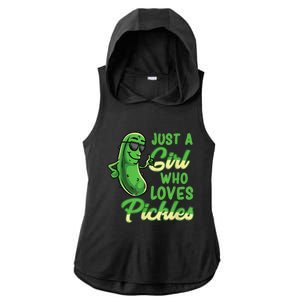 Just A Girl Who Loves Pickles Cute Pickle Girl Ladies PosiCharge Tri-Blend Wicking Draft Hoodie Tank