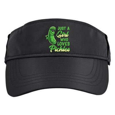 Just A Girl Who Loves Pickles Cute Pickle Girl Adult Drive Performance Visor