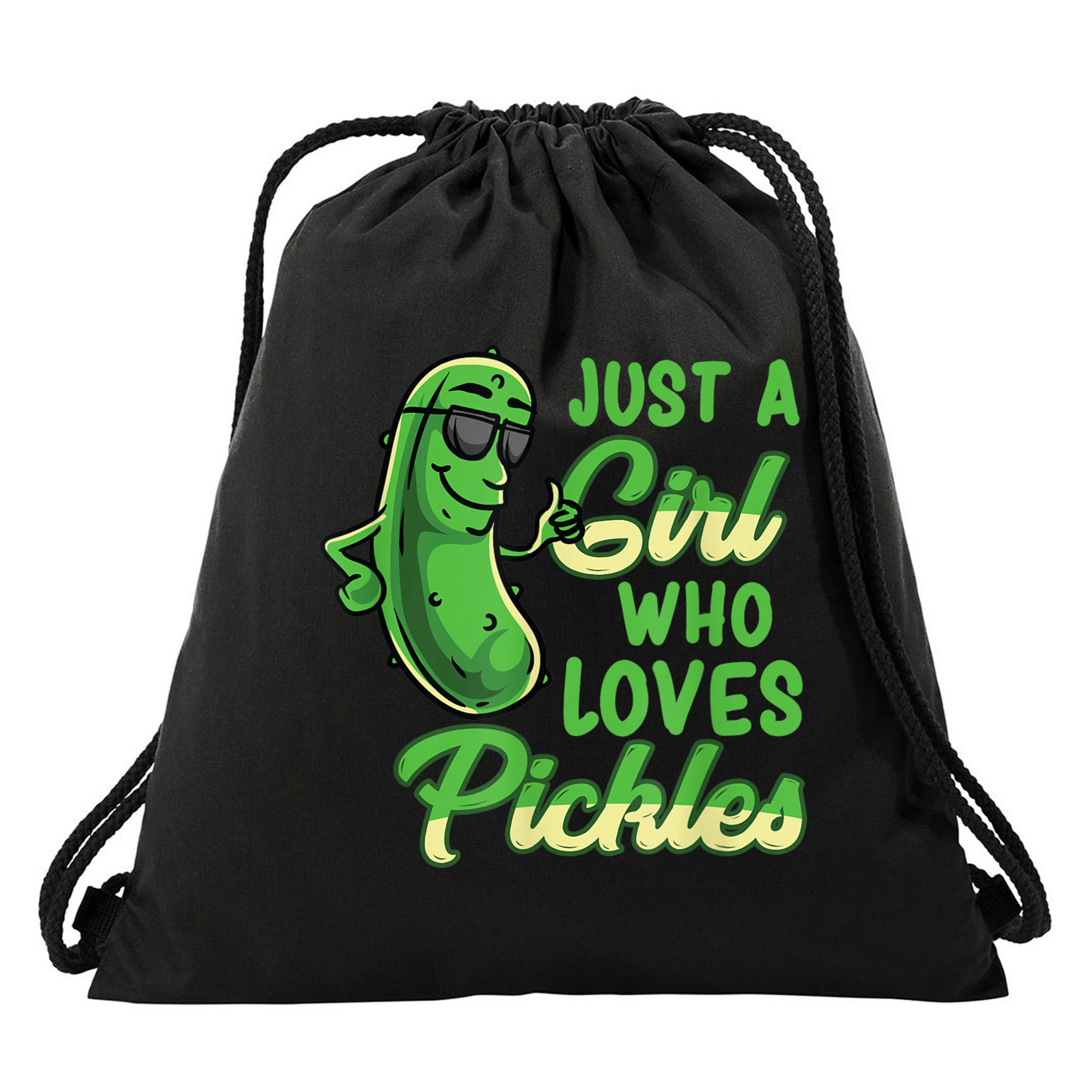 Just A Girl Who Loves Pickles Cute Pickle Girl Drawstring Bag