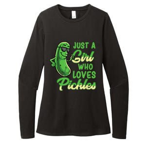 Just A Girl Who Loves Pickles Cute Pickle Girl Womens CVC Long Sleeve Shirt