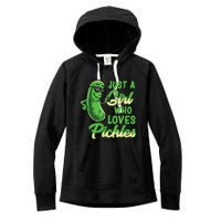 Just A Girl Who Loves Pickles Cute Pickle Girl Women's Fleece Hoodie