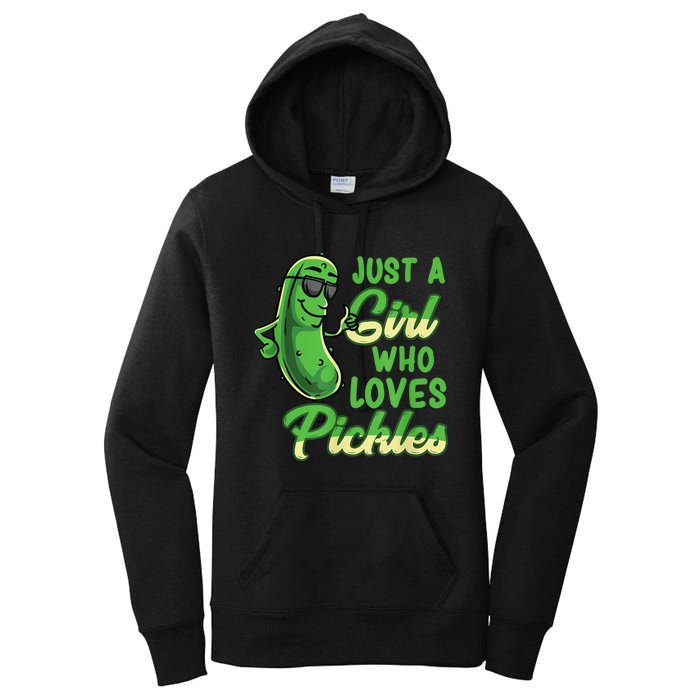 Just A Girl Who Loves Pickles Cute Pickle Girl Women's Pullover Hoodie