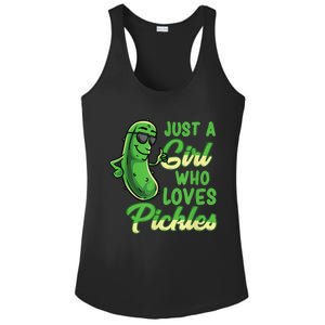 Just A Girl Who Loves Pickles Cute Pickle Girl Ladies PosiCharge Competitor Racerback Tank