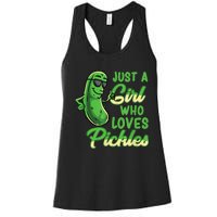 Just A Girl Who Loves Pickles Cute Pickle Girl Women's Racerback Tank