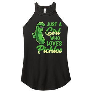 Just A Girl Who Loves Pickles Cute Pickle Girl Women's Perfect Tri Rocker Tank