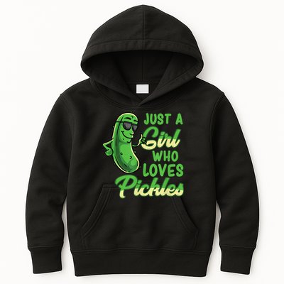 Just A Girl Who Loves Pickles Cute Pickle Girl Kids Hoodie