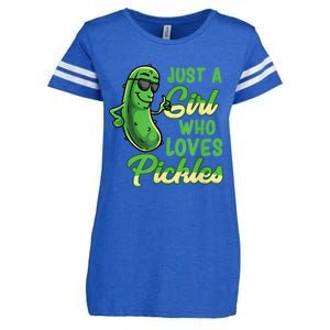 Just A Girl Who Loves Pickles Cute Pickle Girl Enza Ladies Jersey Football T-Shirt