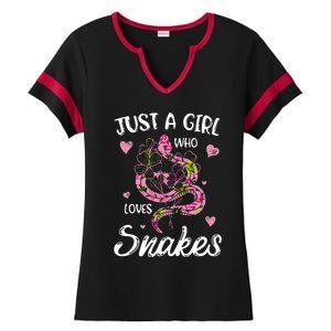 Just A Girl Who Loves Snakes Wo Snake Lover  Ladies Halftime Notch Neck Tee