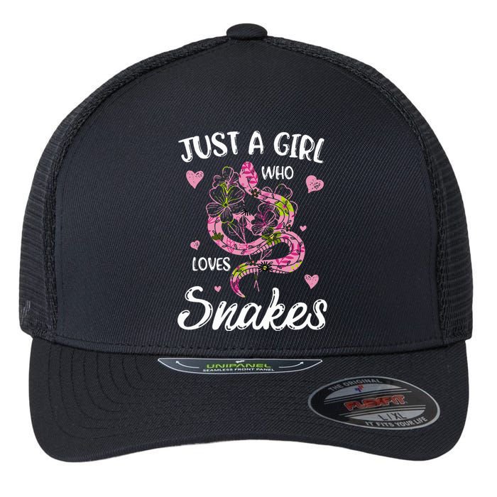 Just A Girl Who Loves Snakes Wo Snake Lover  Flexfit Unipanel Trucker Cap