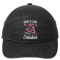 Just A Girl Who Loves Snakes Wo Snake Lover  7-Panel Snapback Hat