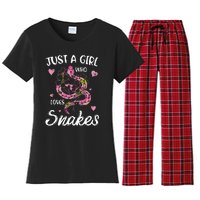 Just A Girl Who Loves Snakes Wo Snake Lover  Women's Flannel Pajama Set