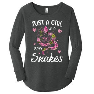 Just A Girl Who Loves Snakes Wo Snake Lover  Women's Perfect Tri Tunic Long Sleeve Shirt