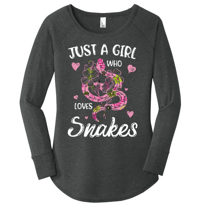 Just A Girl Who Loves Snakes Wo Snake Lover  Women's Perfect Tri Tunic Long Sleeve Shirt