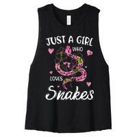 Just A Girl Who Loves Snakes Wo Snake Lover  Women's Racerback Cropped Tank