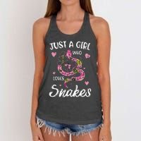 Just A Girl Who Loves Snakes Wo Snake Lover  Women's Knotted Racerback Tank