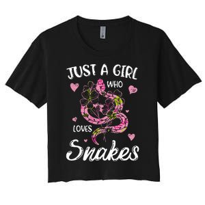 Just A Girl Who Loves Snakes Wo Snake Lover  Women's Crop Top Tee