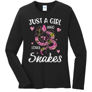 Just A Girl Who Loves Snakes Wo Snake Lover  Ladies Long Sleeve Shirt