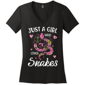 Just A Girl Who Loves Snakes Wo Snake Lover  Women's V-Neck T-Shirt