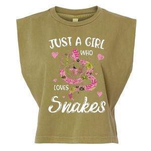 Just A Girl Who Loves Snakes Wo Snake Lover  Garment-Dyed Women's Muscle Tee