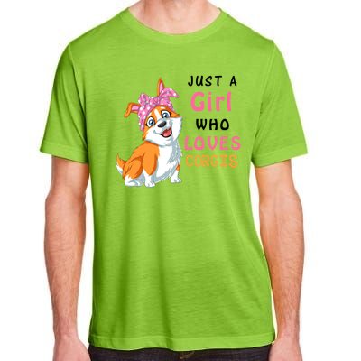 Just A Girl Who Loves Corgis Adult ChromaSoft Performance T-Shirt