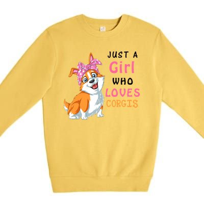 Just A Girl Who Loves Corgis Premium Crewneck Sweatshirt