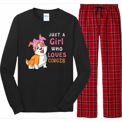 Just A Girl Who Loves Corgis Long Sleeve Pajama Set