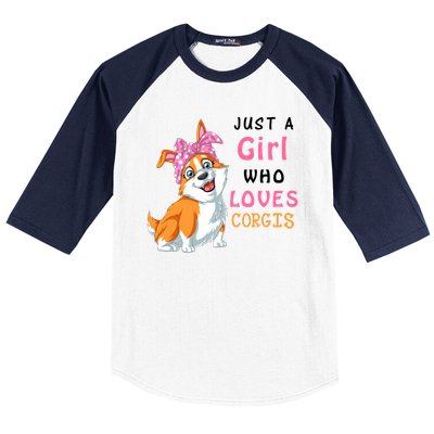 Just A Girl Who Loves Corgis Baseball Sleeve Shirt