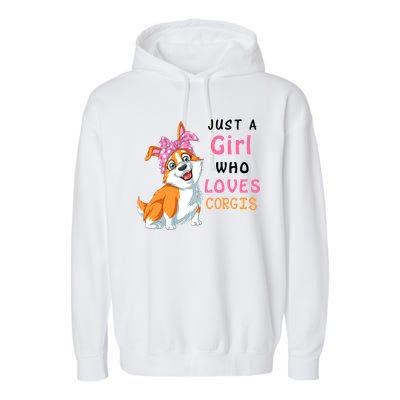 Just A Girl Who Loves Corgis Garment-Dyed Fleece Hoodie