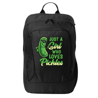 Just A Girl Who Loves Pickles Cute Pickle Girl City Backpack