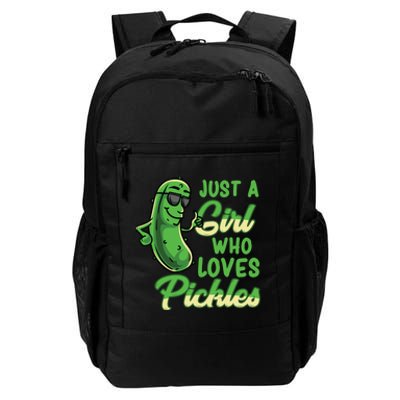 Just A Girl Who Loves Pickles Cute Pickle Girl Daily Commute Backpack