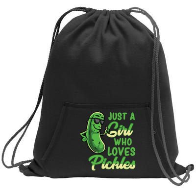 Just A Girl Who Loves Pickles Cute Pickle Girl Sweatshirt Cinch Pack Bag