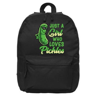 Just A Girl Who Loves Pickles Cute Pickle Girl 16 in Basic Backpack