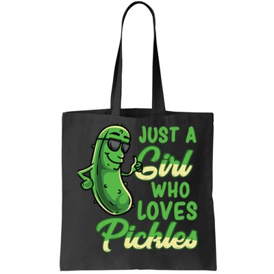 Just A Girl Who Loves Pickles Cute Pickle Girl Tote Bag