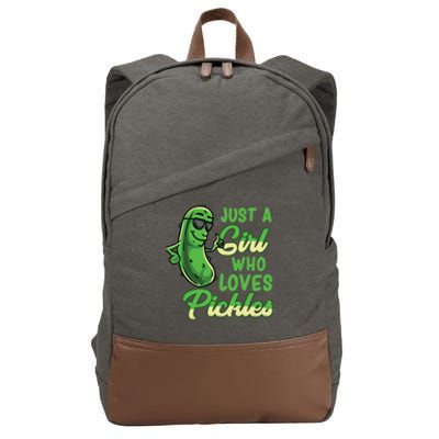 Just A Girl Who Loves Pickles Cute Pickle Girl Cotton Canvas Backpack