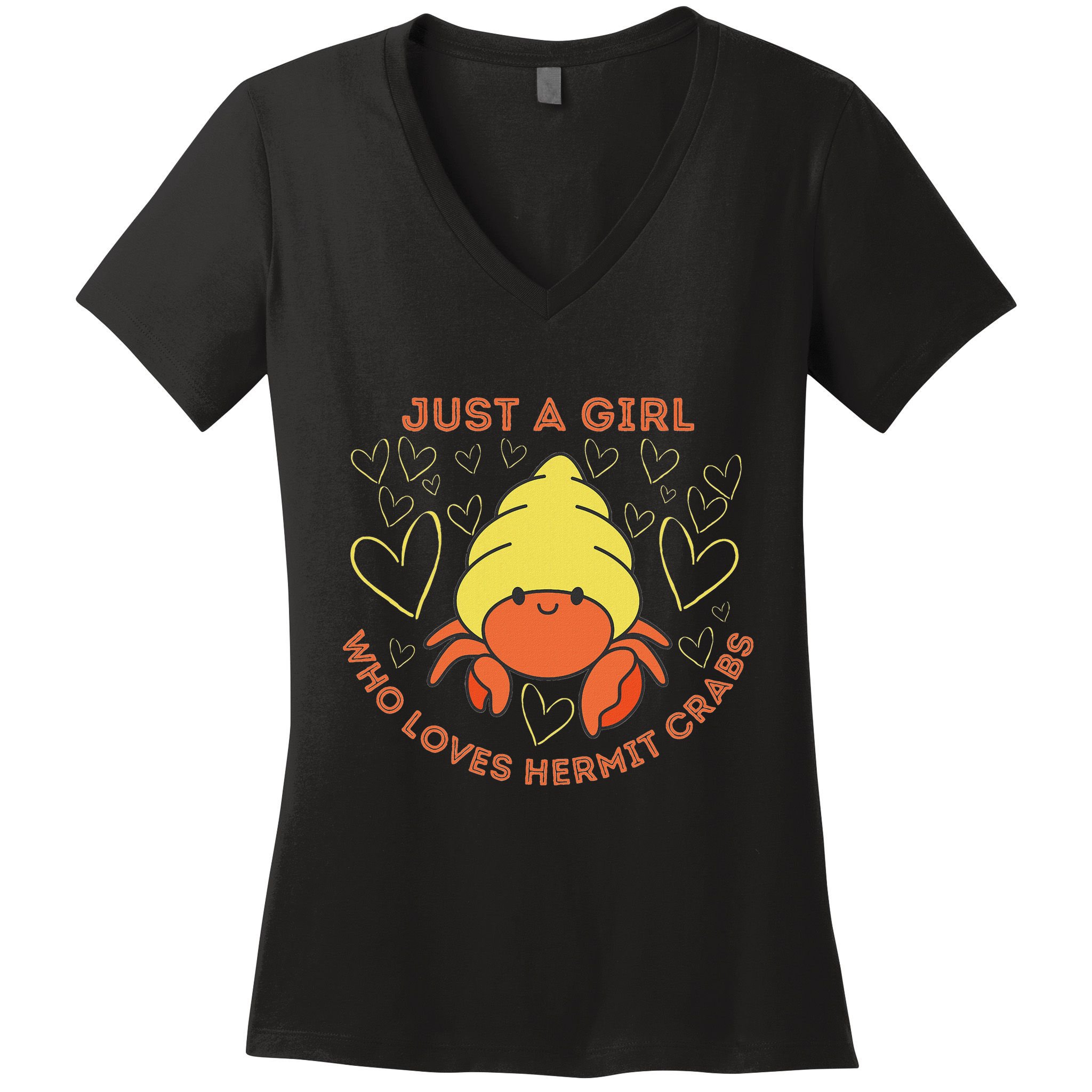 Just A Girl Who Loves Hermit Crabs Cute Hermit Crab Lover Women's V-Neck T-Shirt