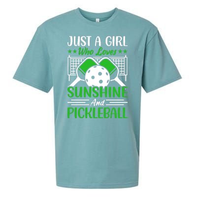 Just A Girl Who Loves Sunshine And Pickleball Sueded Cloud Jersey T-Shirt