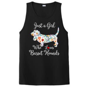 JUST A GIRL WHO LOVES BASSET HOUNDS Hoodie PosiCharge Competitor Tank