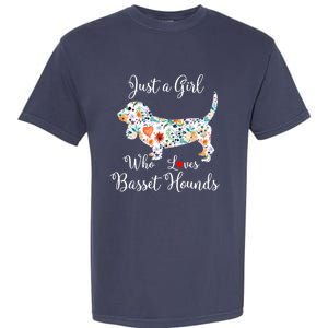 JUST A GIRL WHO LOVES BASSET HOUNDS Hoodie Garment-Dyed Heavyweight T-Shirt