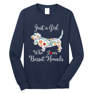 JUST A GIRL WHO LOVES BASSET HOUNDS Hoodie Long Sleeve Shirt