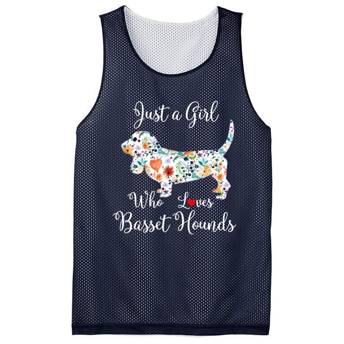 JUST A GIRL WHO LOVES BASSET HOUNDS Hoodie Mesh Reversible Basketball Jersey Tank