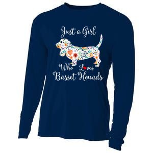 JUST A GIRL WHO LOVES BASSET HOUNDS Hoodie Cooling Performance Long Sleeve Crew