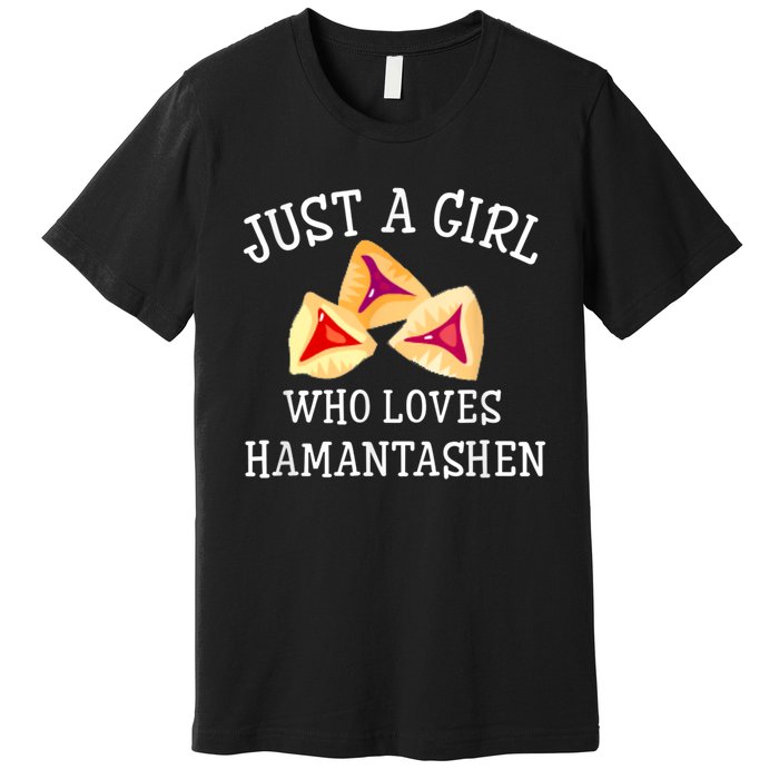 Just A Girl Who Loves Hamantashen Happy Purim Costume Party Premium T-Shirt